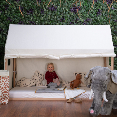 Cadru pat casuta Childhome 90x200 cm Lemn Natural [3]