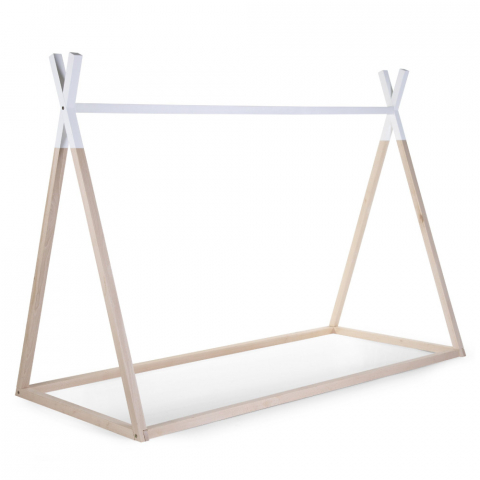 Childhome - Cadru pat Tipi Childhome 90x200 cm Lemn Natural/Alb