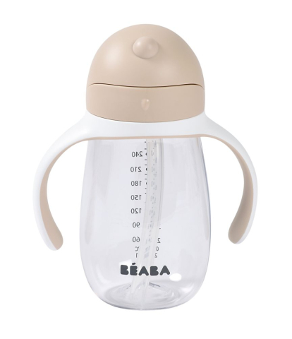 Masa Bebelusului - Cana cu pai din Tritan Beaba 300 ml Clay