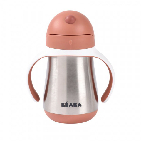 Cana cu pai din inox Beaba 250 ml Terracotta [3]