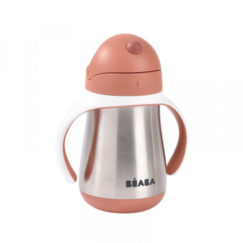 Cana cu pai din inox Beaba 250 ml Terracotta [1]