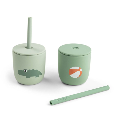 Cana cu pai Done by Deer silicon set 2 buc Playground Green [1]