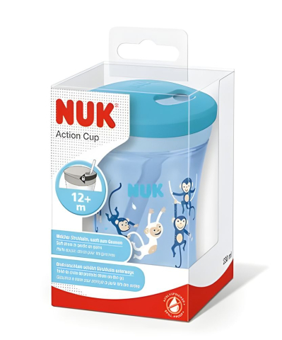 Cana Nuk Evolution Action cu pai 230 ml de la 12 luni Albastru Maimute [1]