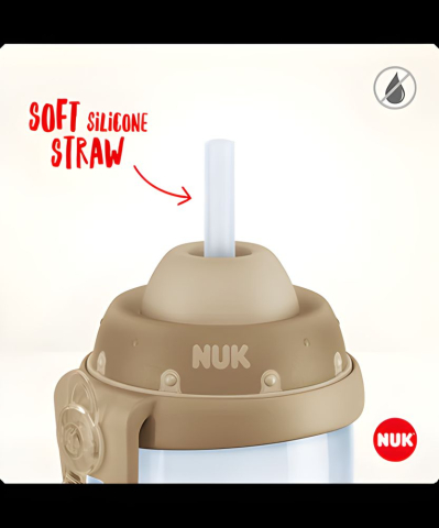 Cana Nuk Flexi 300 ml cu pai moale de la 12 luni, Verde/Galben [2]