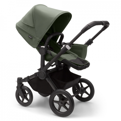Carucioare - Carucior Bugaboo Donkey 5 Mono Black/Forest Green