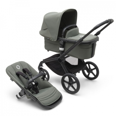 Carucioare - Carucior Bugaboo Fox 5 Black/Forest Green 2 in 1