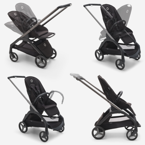 Carucior Bugaboo personalizat Dragonfly Black/Grey Melange [2]