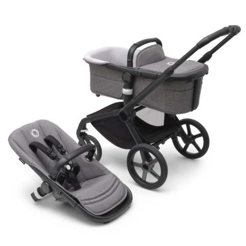 Bugaboo - Carucior Bugaboo personalizat Fox 5 Black/Grey Melange 2 in 1