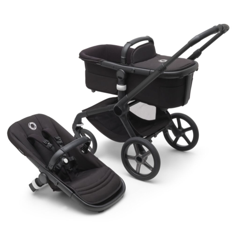 Bugaboo - Carucior Bugaboo Fox 5 Black/Midnight Black 2 in 1 personalizat