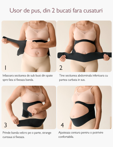 Centura gravide Momcozy pentru sustinerea greutatii abdominale Skin M [10]