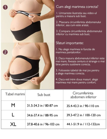 Centura gravide Momcozy pentru sustinerea greutatii abdominale Black XL [4]