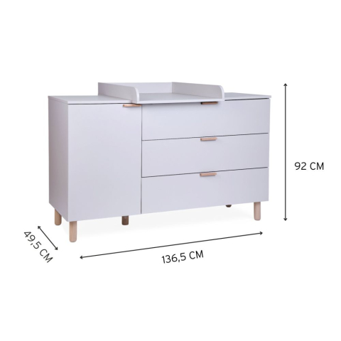 Comoda Childhome Clay 137x77x98 cm cu masa de infasat [7]