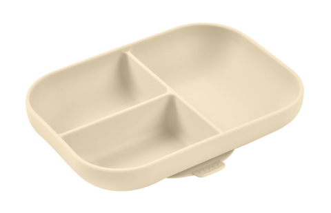 Masa Bebelusului - Farfurie compartimentata din silicon cu ventuza Beaba Clay