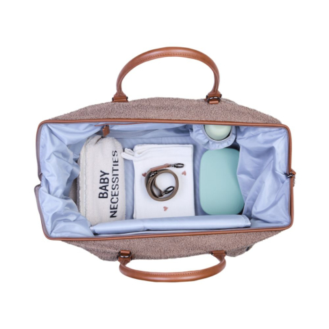 Geanta de bebe Childhome Mommy Bag Signature Teddy Soft Brown [6]