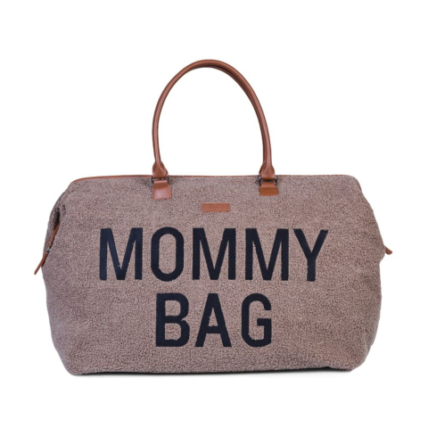 Genti - Geanta de bebe Childhome Mommy Bag Signature Teddy Soft Brown