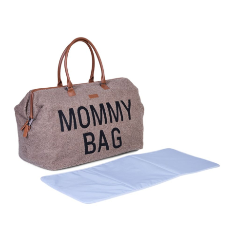 Geanta de bebe Childhome Mommy Bag Signature Teddy Soft Brown [4]