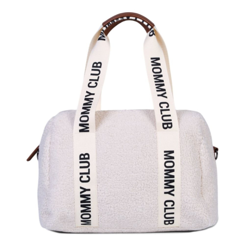 Genti - Geanta de bebe Childhome Mommy Club Signature Teddy Offwhite