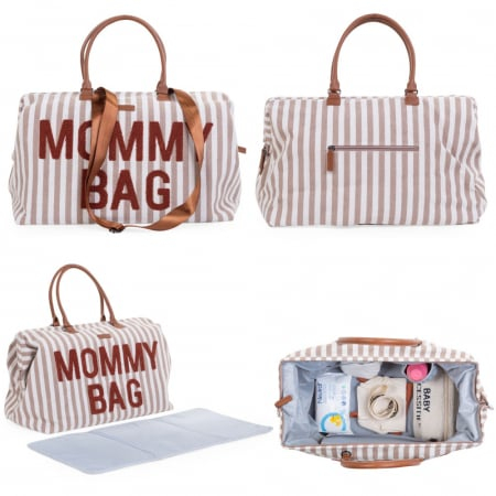 Geanta de infasat Childhome Mommy Bag Nude/Alb [1]