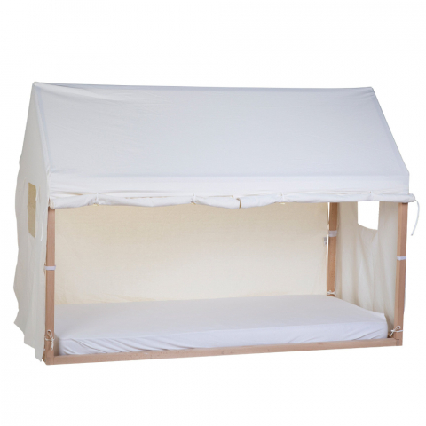 Childhome - Husa cadru pat casuta Childhome 90x200 cm Alb