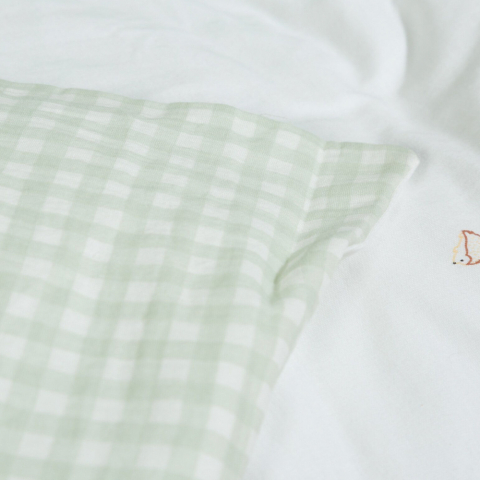 Husa pilota si fata de perna Childhome Jerse 100x140 cm Jerse/Muselina Verde [2]