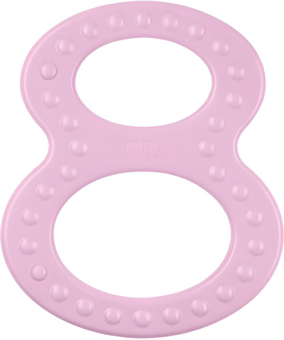 Nuk - Inele Dentitie Roz/Verde 8 Nuk, Set 2 bucati