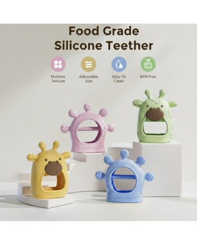 Jucarie dentitie din silicon Momcozy Green [5]