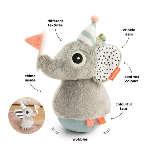 Jucarie interactiva Done by Deer care revine in pozitie verticala Elefant [1]
