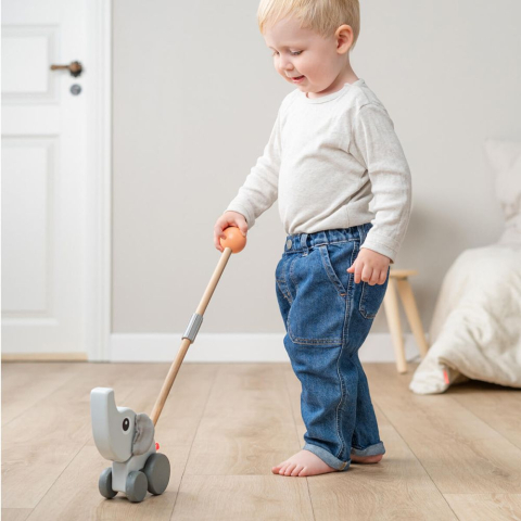 Jucarie Push Along Done by Deer din lemn Elphee Grey [3]