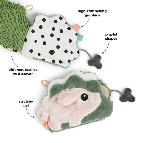 Jucarie senzoriala carticica de plus Done by Deer Tiny Farm Colour Mix [4]