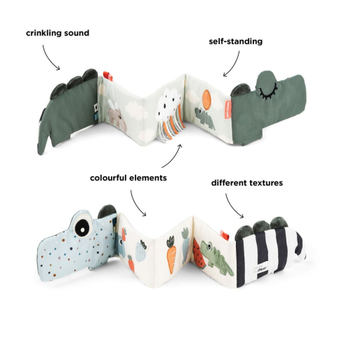 Jucarie senzoriala carticica de plus Fold-Out Done by Deer Croco Green [4]