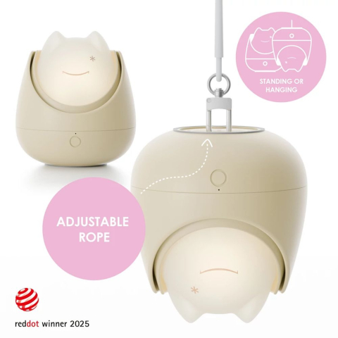 Lampa de veghe Nosiboo Zigg antrenor de somn pentru copii cu lumina rosie si temporizator Beige [3]