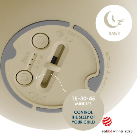 Lampa de veghe Nosiboo Zigg antrenor de somn pentru copii cu lumina rosie si temporizator Beige [2]