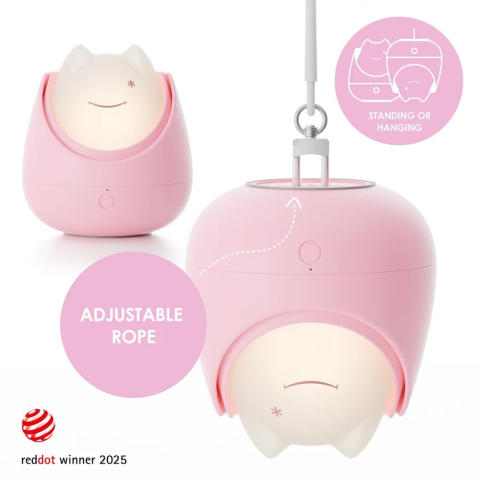 Lampa de veghe Nosiboo Zigg antrenor de somn pentru copii cu lumina rosie si temporizator Pink [3]