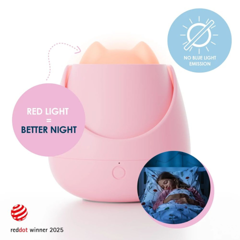 Lampa de veghe Nosiboo Zigg antrenor de somn pentru copii cu lumina rosie si temporizator Pink [8]