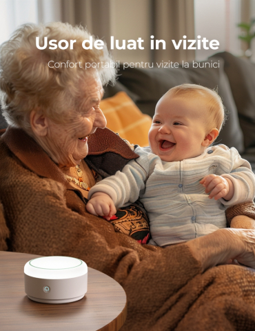 Lampa de veghe portabila Momcozy cu sunete albe cu acumulator si temporizator [10]