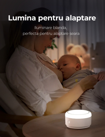 Lampa de veghe portabila Momcozy cu sunete albe cu acumulator si temporizator [8]