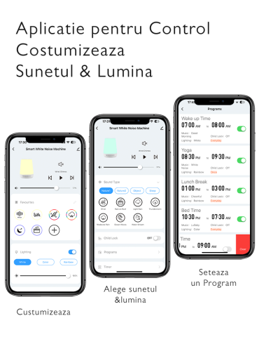 Lampa de veghe Smart Momcozy cu lumina reglabila, sunet si aplicatie [5]