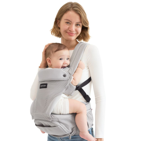 Marsupiu Momcozy cu sezut Mesh respirabil Grey [1]