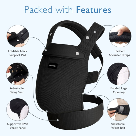 Marsupiu nou nascut Momcozy Air Mesh Black [5]