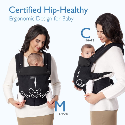 Marsupiu nou nascut Momcozy Air Mesh Black [6]
