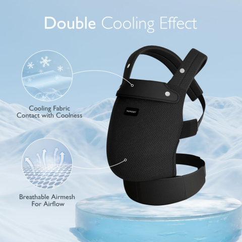 Marsupiu nou nascut Momcozy Air Mesh Black [2]