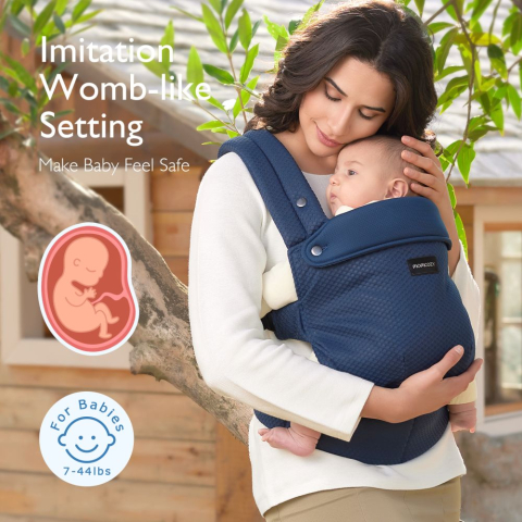 Marsupiu nou nascut Momcozy Air Mesh Blue [8]