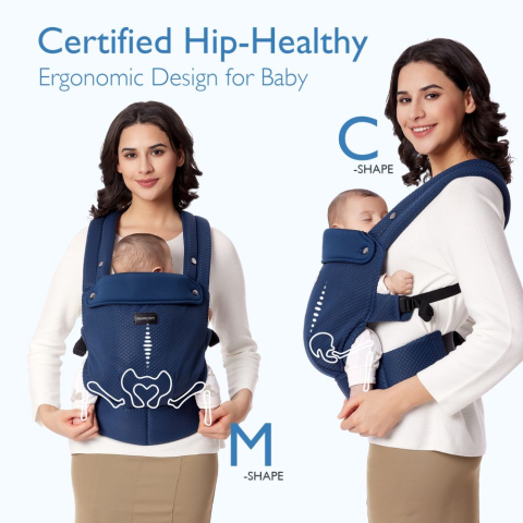 Marsupiu nou nascut Momcozy Air Mesh Blue [6]