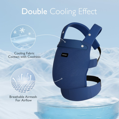 Marsupiu nou nascut Momcozy Air Mesh Blue [2]