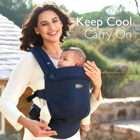 Marsupiu nou nascut Momcozy Air Mesh Blue [4]