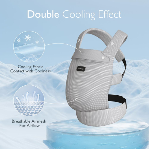 Marsupiu nou nascut Momcozy Air Mesh Grey [2]
