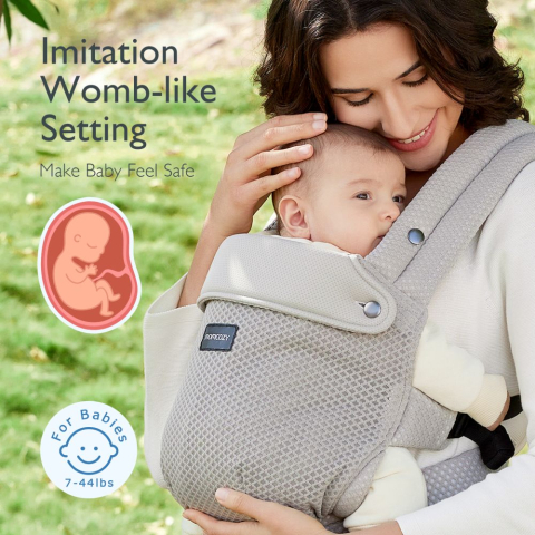 Marsupiu nou nascut Momcozy Air Mesh Grey [8]