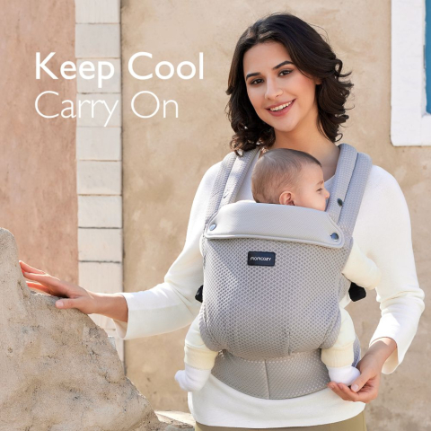 Marsupiu nou nascut Momcozy Air Mesh Grey [4]