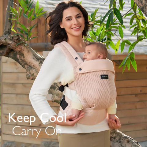 Marsupiu nou nascut Momcozy Air Mesh Pink [4]