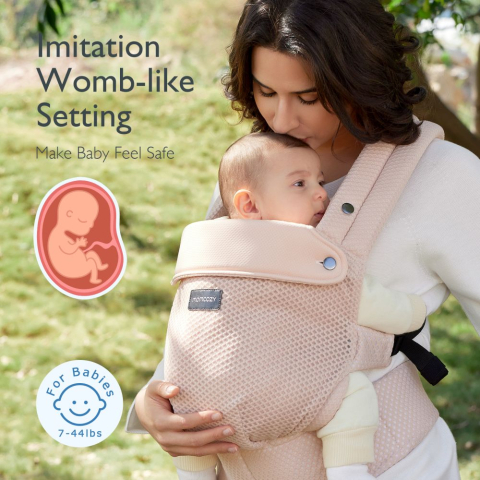Marsupiu nou nascut Momcozy Air Mesh Pink [8]